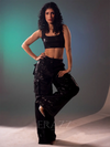 Black Sequin Crop & Pants Set image 3