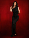 Timeless Black Draped Bodycon Gown image 2