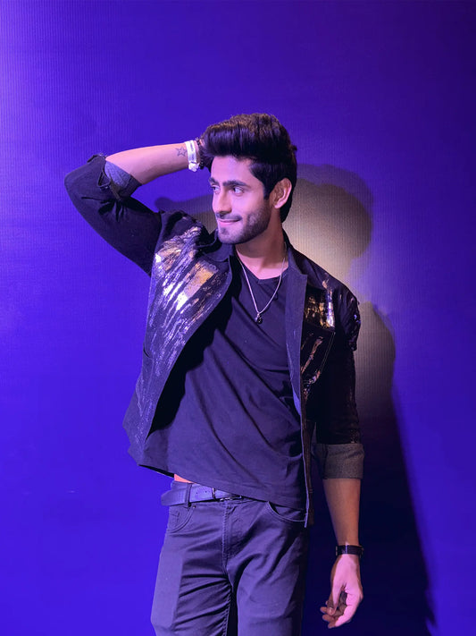 Metallic Black Denim Jacket image 1