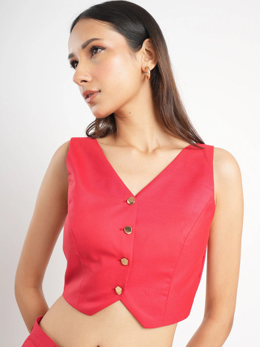 Pleated Trousers with Waistcoat Coord Set image 1