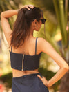 Denim Foiling crop & skirt coord set image 3