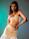 Khaki Crop Flared Mini Skirt image 3