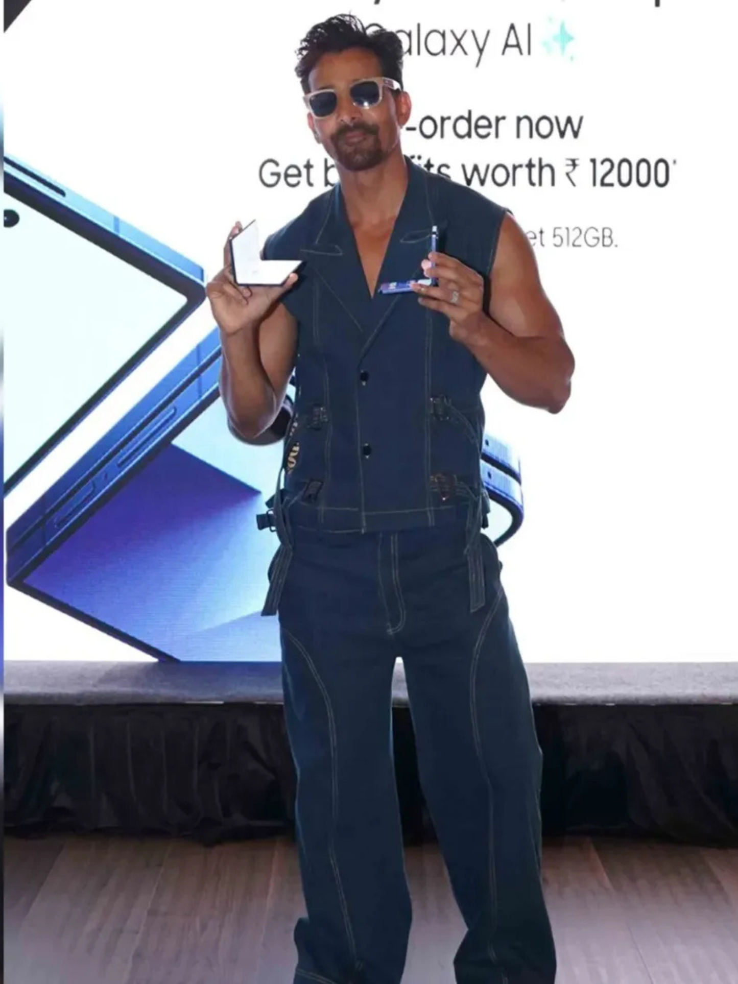 Harshvardhan's Statement Denim Waistcoat with Trouser