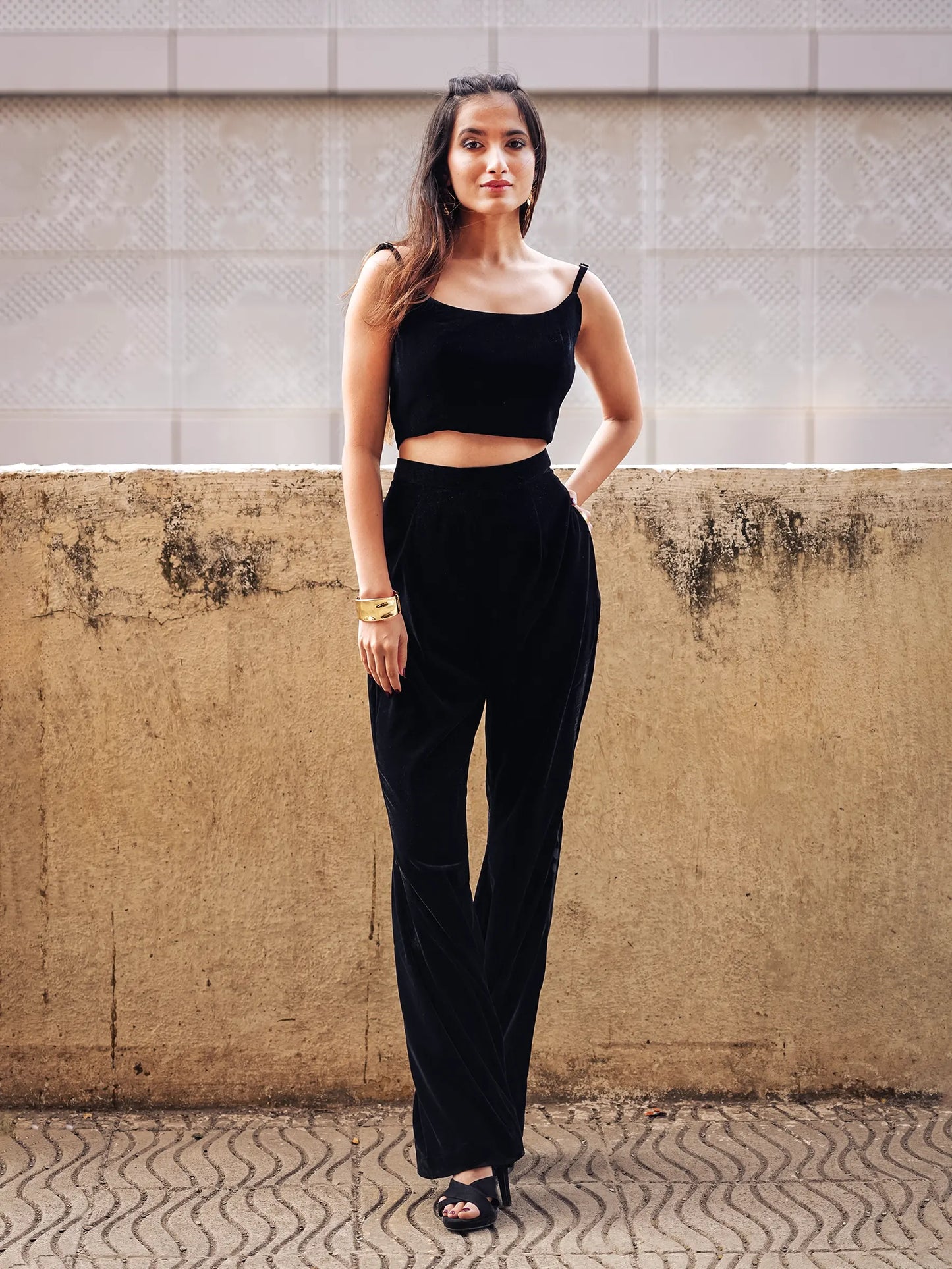 Black Velvet Crop Top image 10