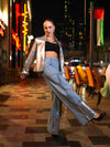 Blue Denim Wide Leg Loose Patchwork Pants image 3