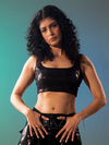 Black Sequin Crop & Pants Set image 6