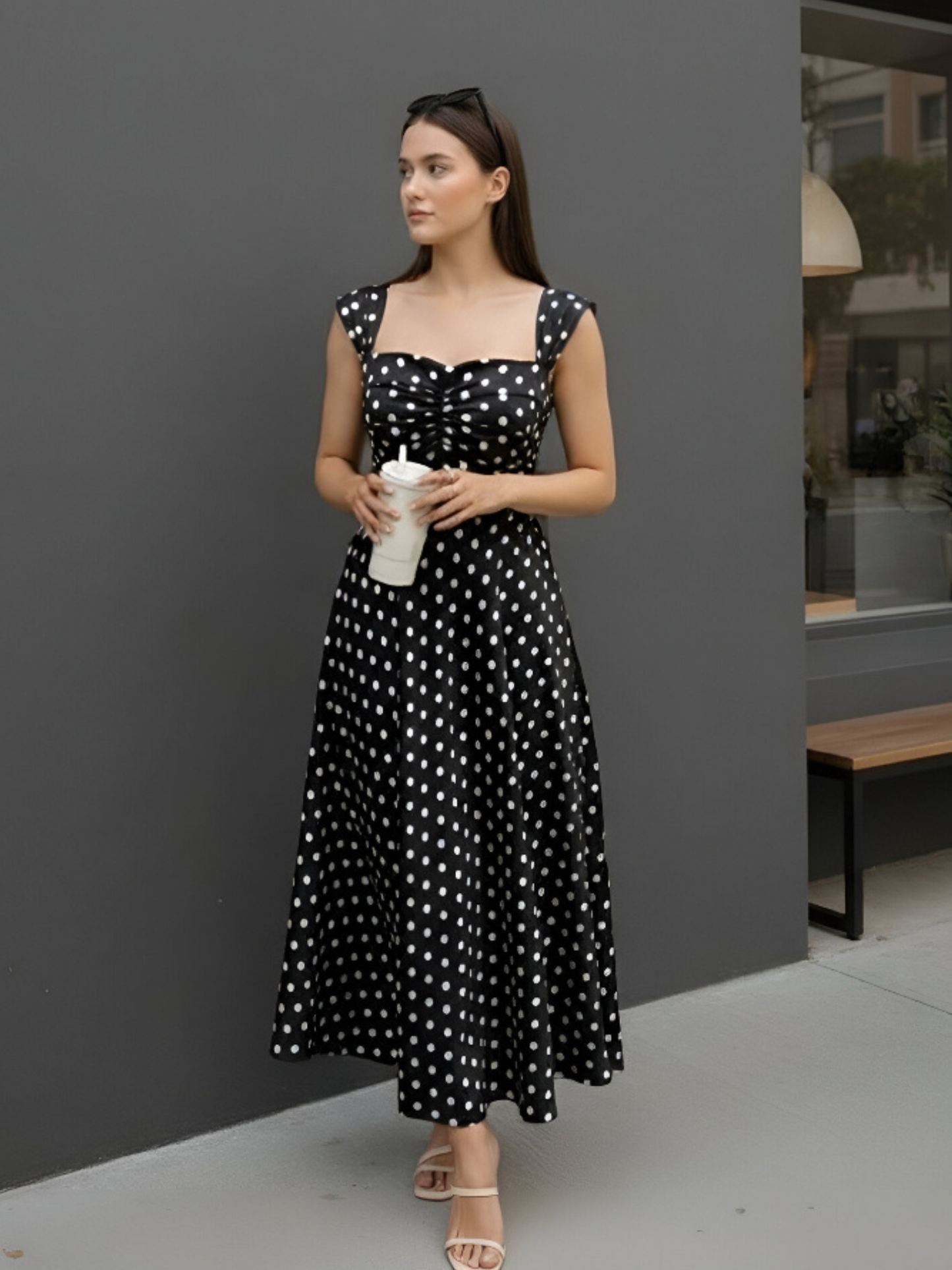 Polka Fit & Flare Midi Dress