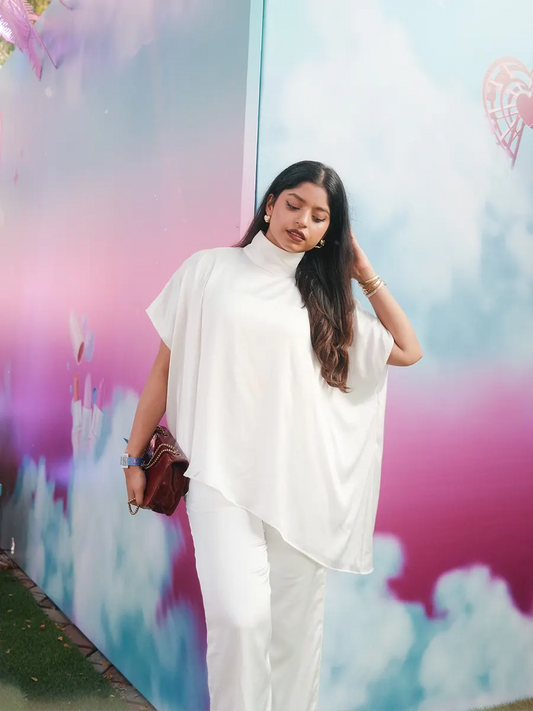 White Satin Co-ord Set image 1