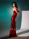 Sequin Red Corset & High Slit Skirt image 2