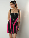 Statement Bodycon Mini Dress with Bold Style Lines image 1
