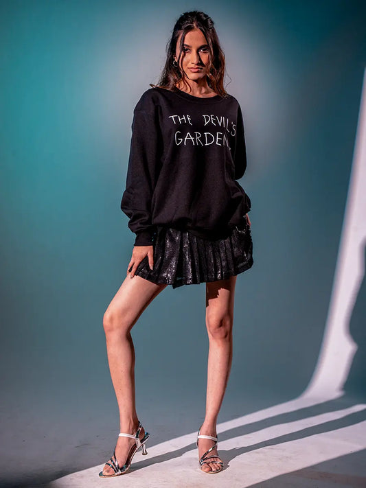 Black Pleated Mini Skirt image 1