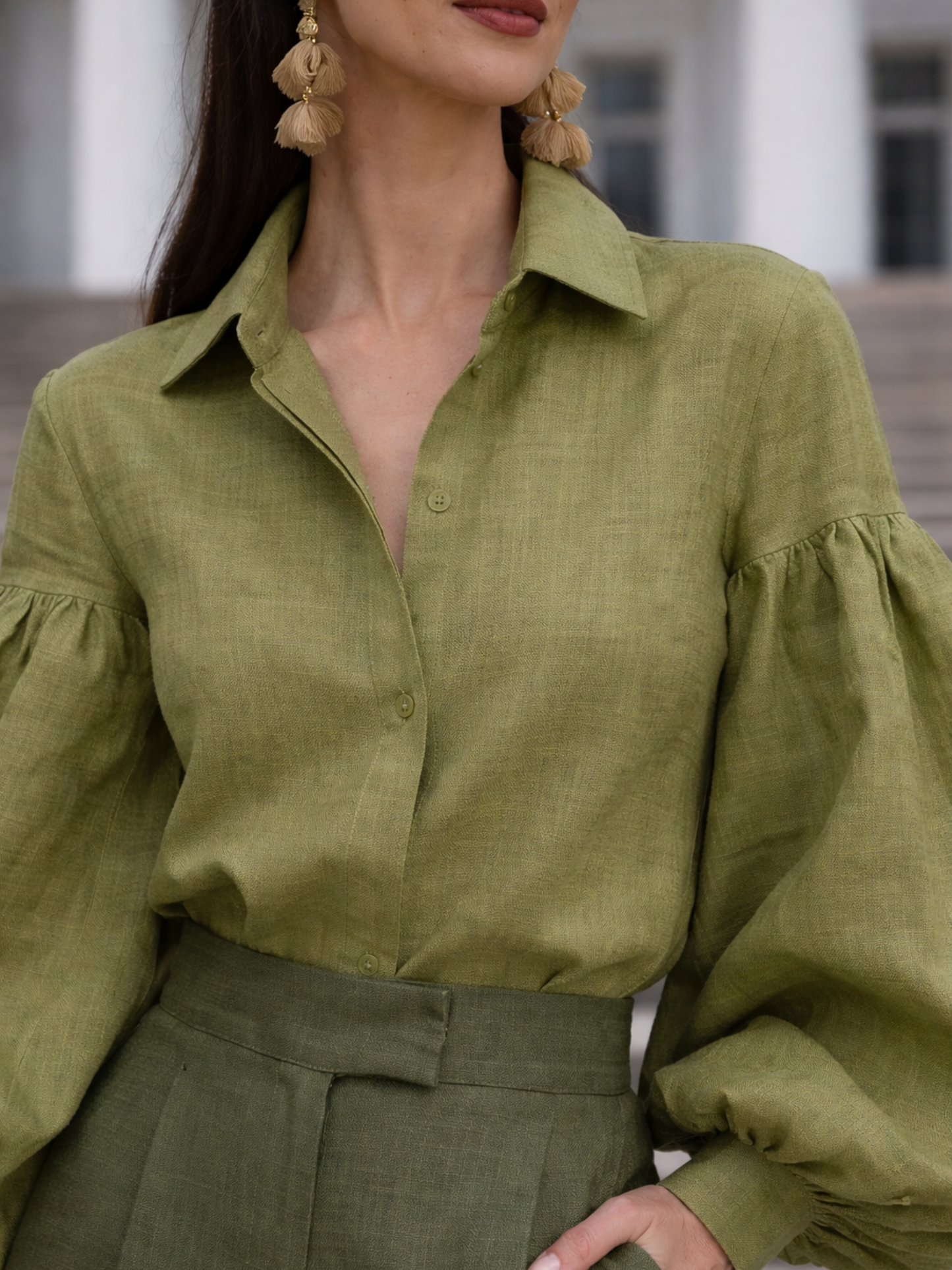 Summer linen Shirt - Olive