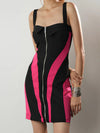 Statement Bodycon Mini Dress with Bold Style Lines image 2