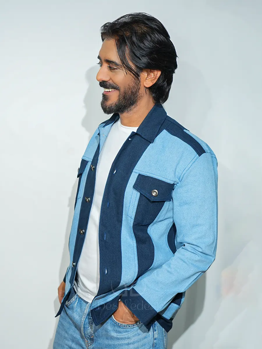 Classic Blue Dual Color Denim Jacket image 1