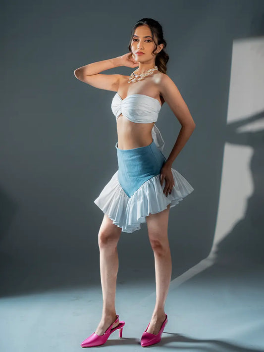 Mini Flared Skirt Blue image 1