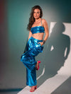Blue Metallic Co-ord Set 3pcs