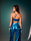 Blue Metallic Co-ord Set 3pcs