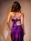 Purple Velvet Crop & Skirt image 3