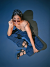 Denim Corset & Wide Leg Trousers Coord Set image 6