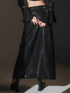 Black Sequin Crop Top & High Slit Skirt Set image 5