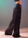 Black Sequin Crop & Pants Set image 7