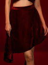 Velvet Twisted Top & High Low Flared Skirt Coord Set image 6