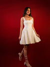 Side Pleated Flared Mini Dress image 6
