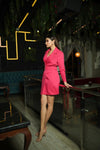Hot Pink Statement Mini Blazer Dress image 7