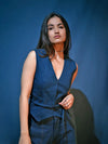Chic Denim Waistcoat & Wide-Leg Trouser Coord Set image 7