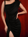 Timeless Black Draped Bodycon Gown image 3