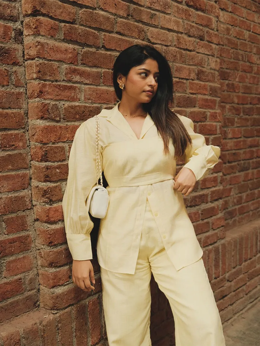 Yellow 3 Piece Co-ord Set image 2