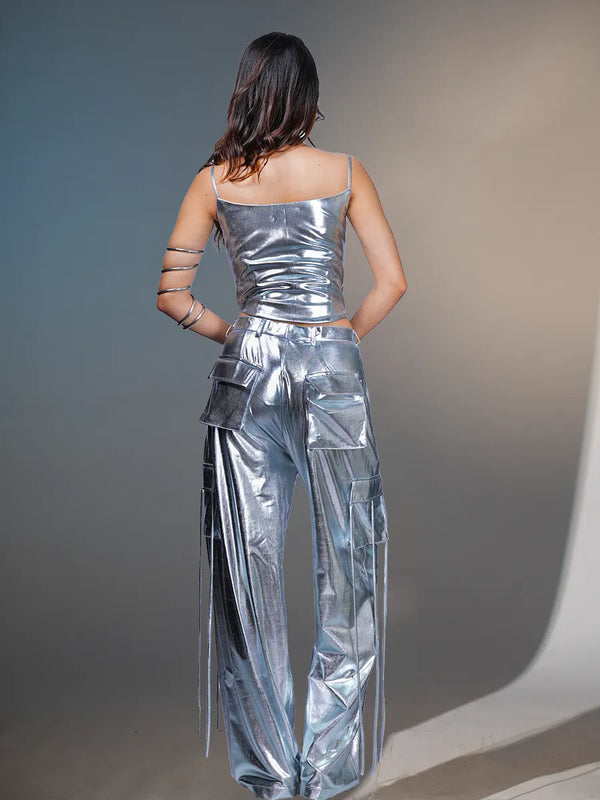 Silver Metallic Corset