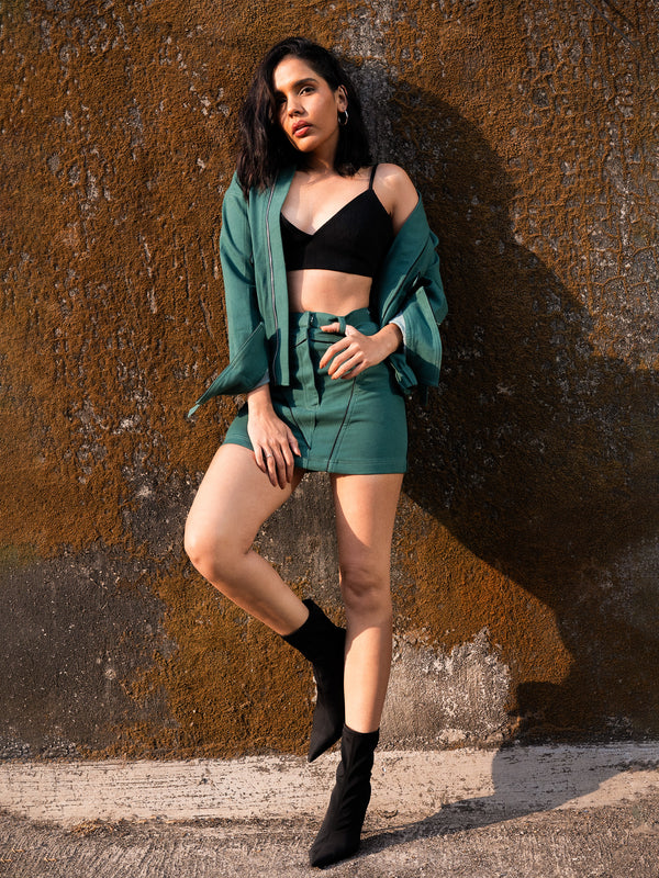 Green Denim Co-ord Set