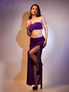 Purple Velvet Crop & Skirt image 0