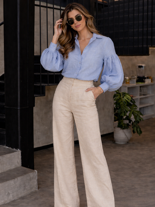 Summer linen Coords set - Powder Blue