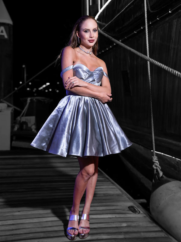 Silver Bustier Short Dress