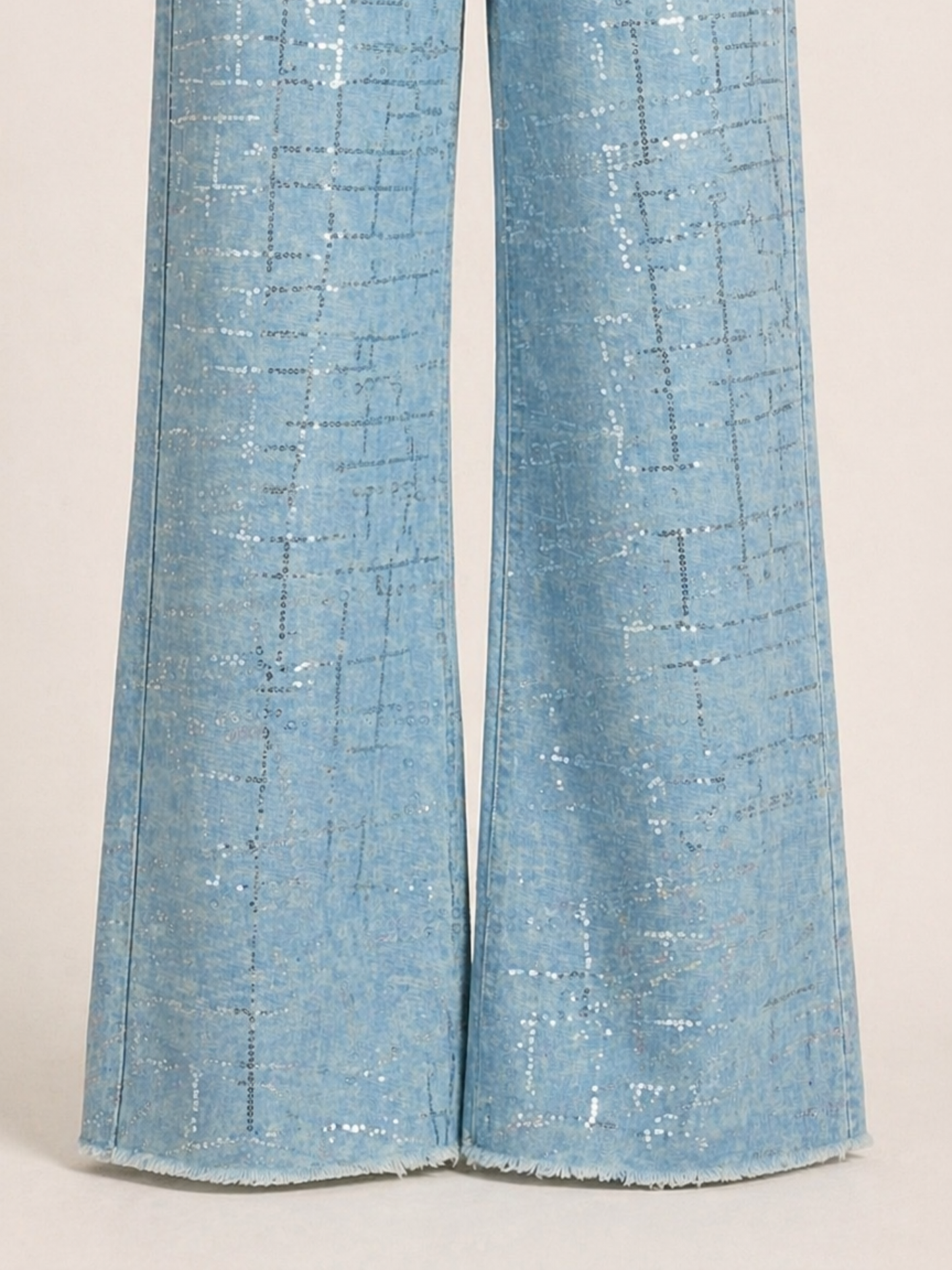 Sequin Denim Pants With Corset Fitted Top