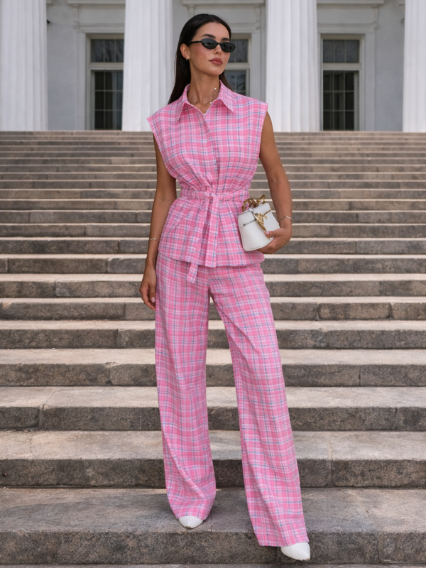 Emily  - Pink Checks Coord