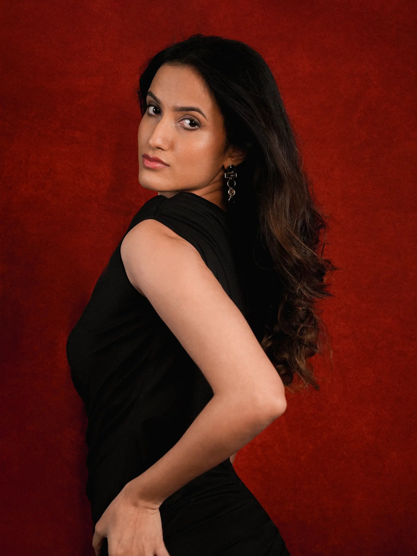 Timeless Black Draped Bodycon Gown image 8