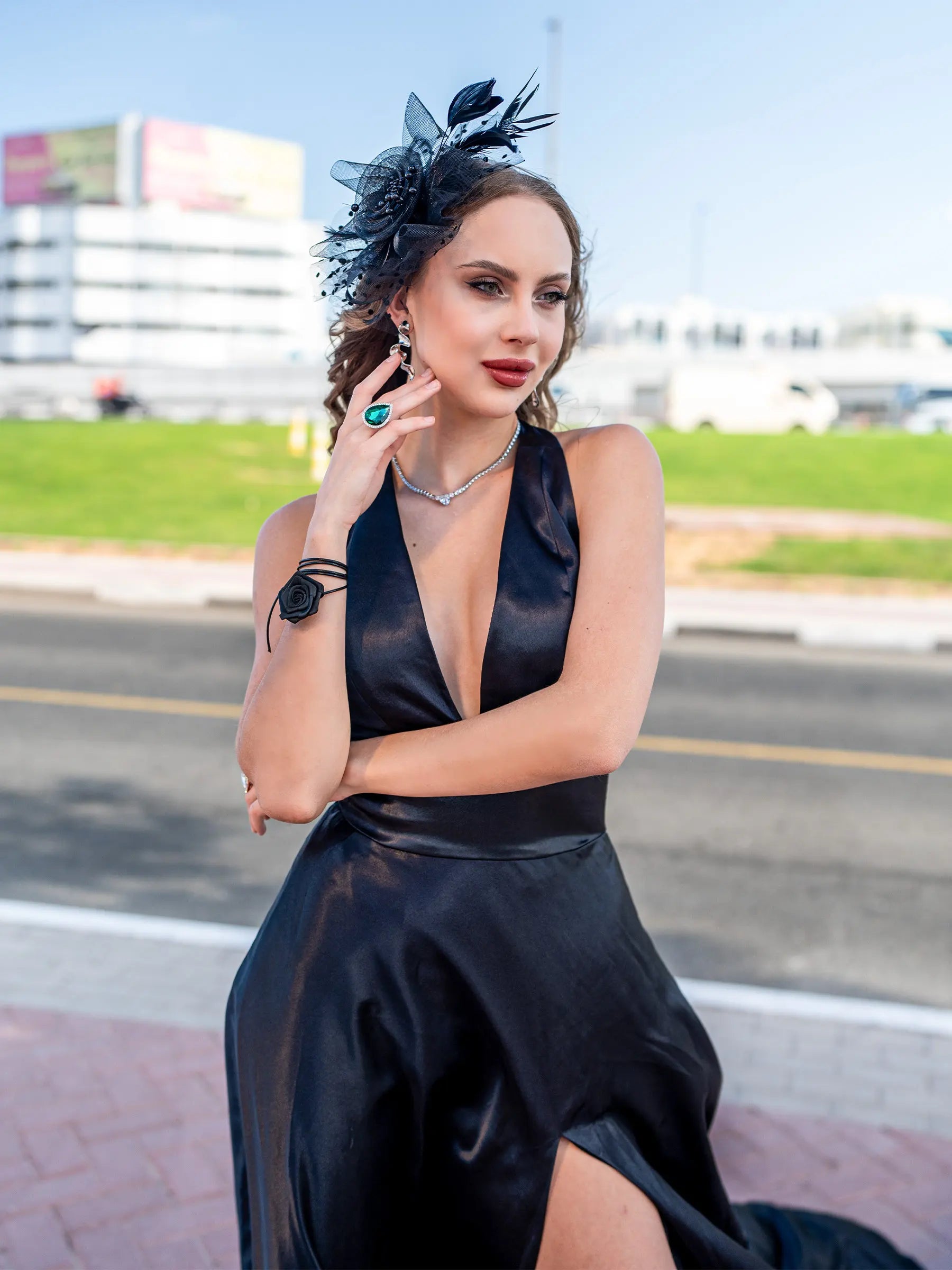 Black Halter Neck Dress image 2