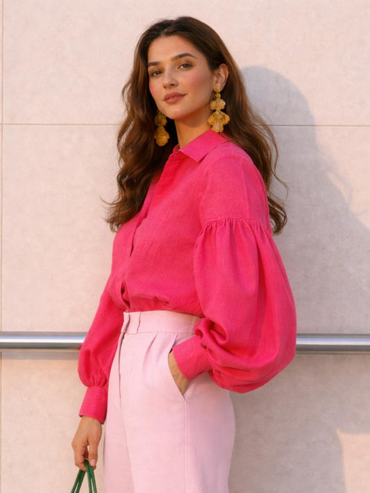 Summer linen Shirt - Pink
