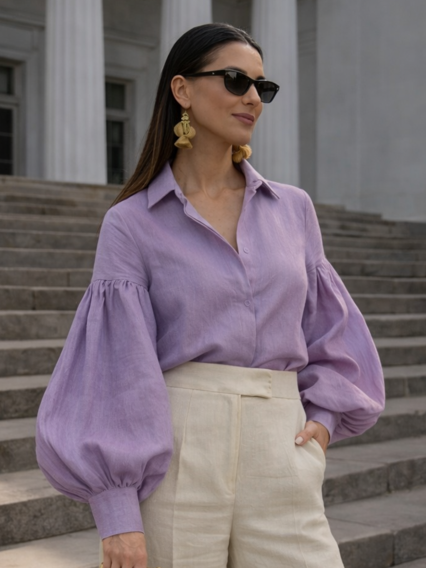 Summer linen Shirt - Lavender