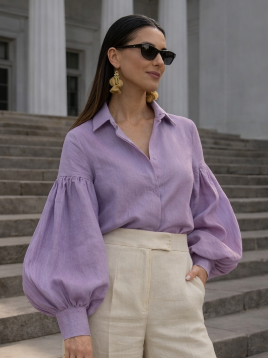 Summer linen Shirt - Lavender