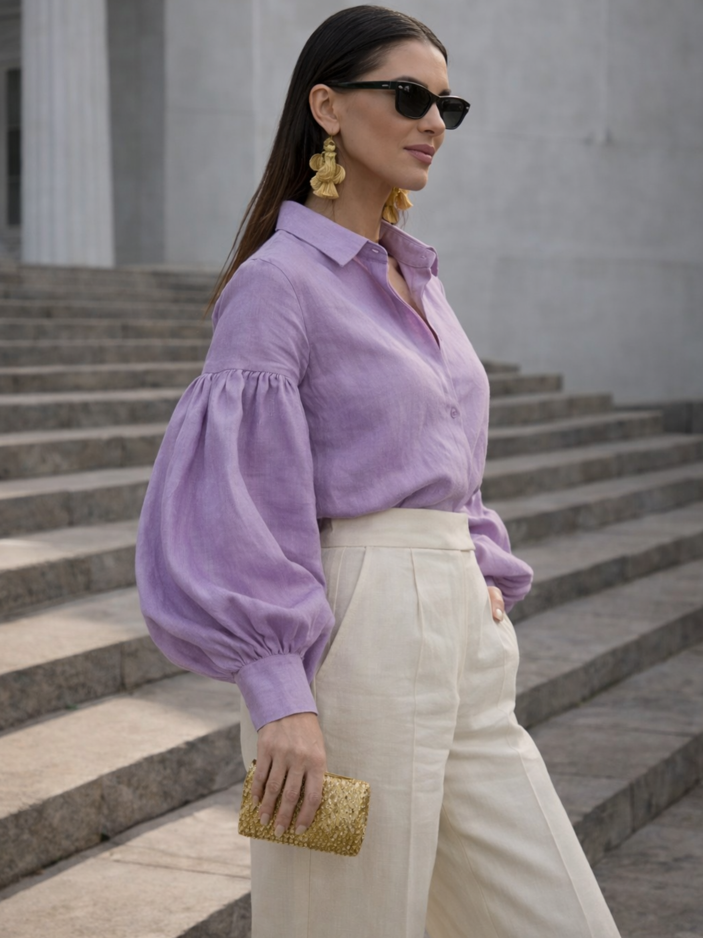 Summer linen Shirt - Lavender
