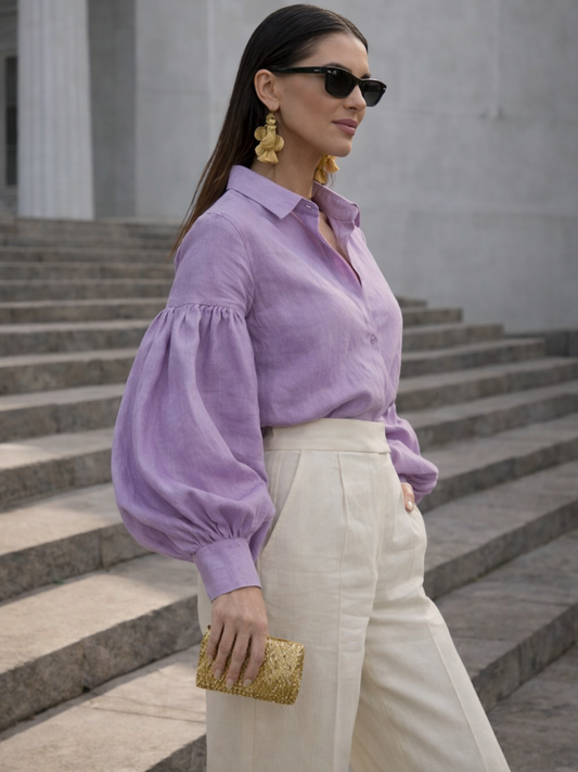 Summer linen Shirt - Lavender