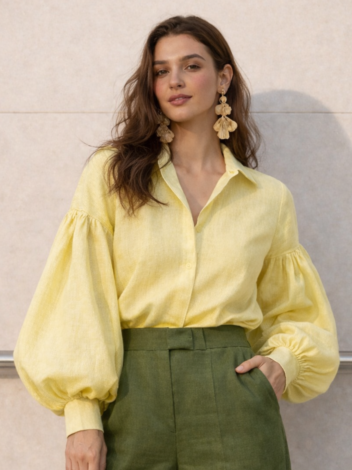 Summer linen Shirt - Butter Yellow