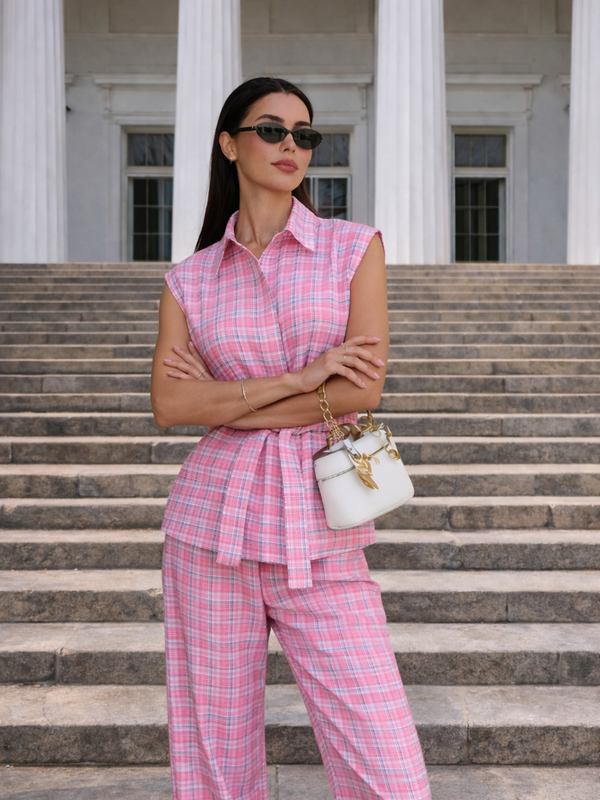 Emily  - Pink Checks Coord