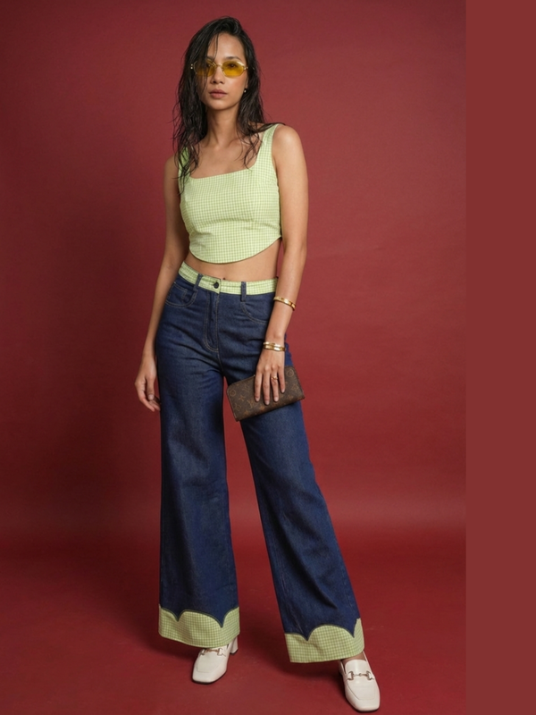 Denim & Checks Reversible coord set