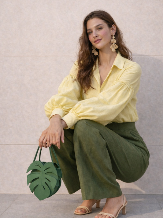 Summer linen Coords set - Butter Yellow