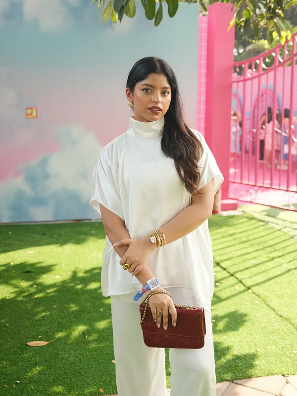 White Satin Co-ord Set